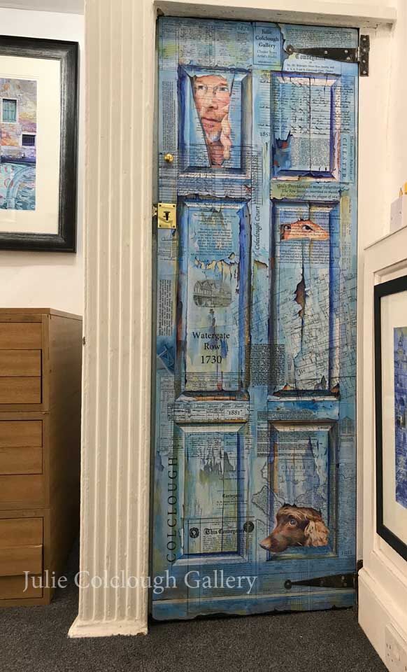 Trompe l'oeil Lockdown Painting on Gallery Door