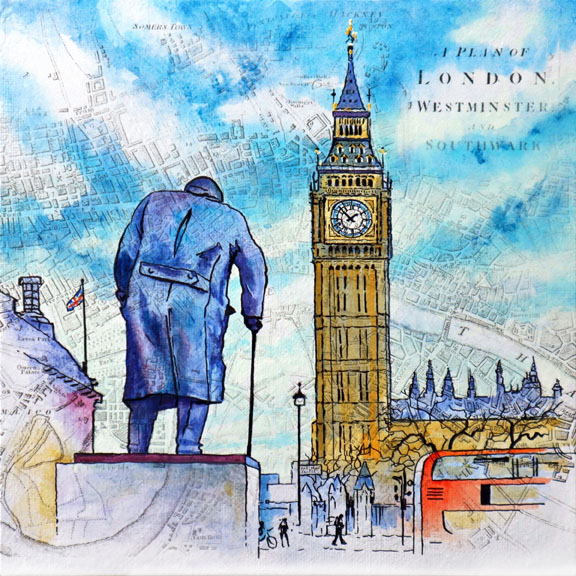 Painting Parliament Square London